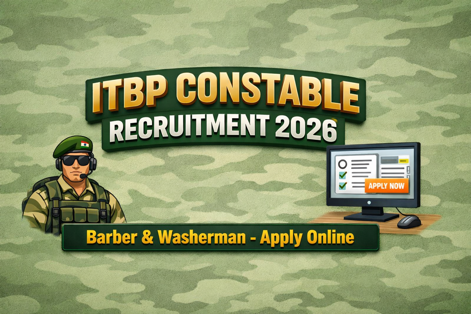 ITBP Constable Barber Washerman Recruitment 2026 Notification and Apply Online Details