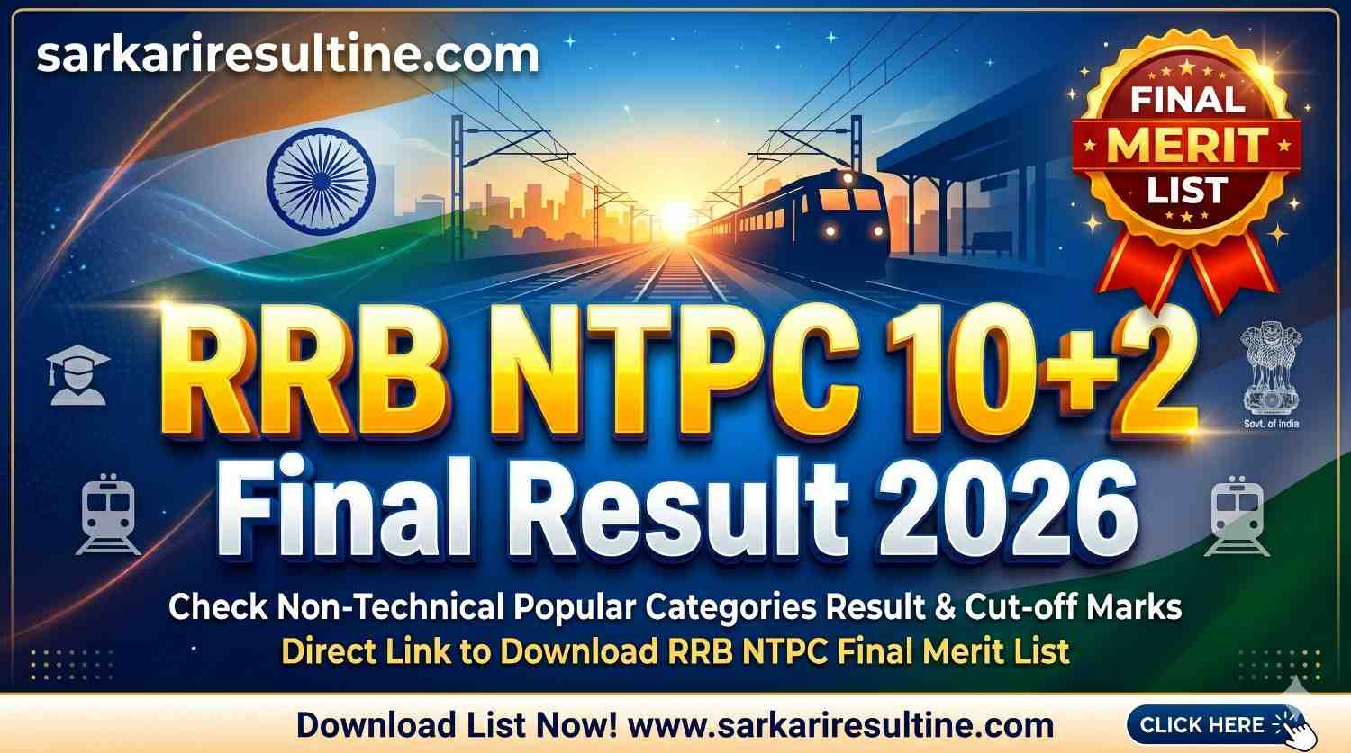 RRB NTPC 10+2 Final Result 2026