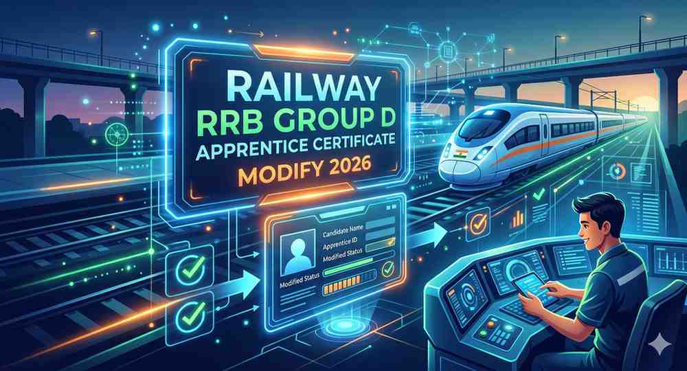 Railway RRB Group D Apprentice Certificate Modify 2026