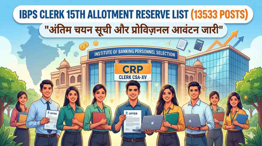 IBPS Clerk 15th Allotment Reserve List