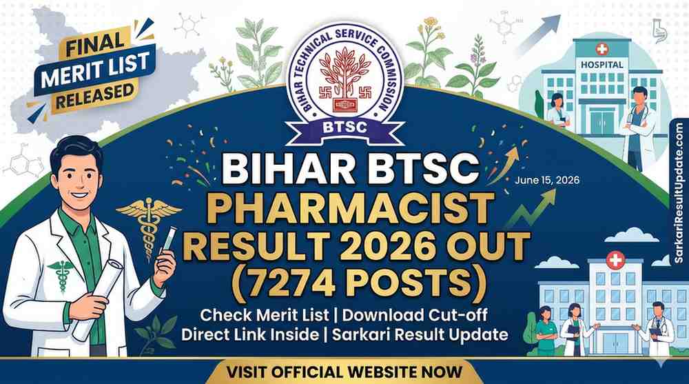 Bihar BTSC Pharmacist Result 2026
