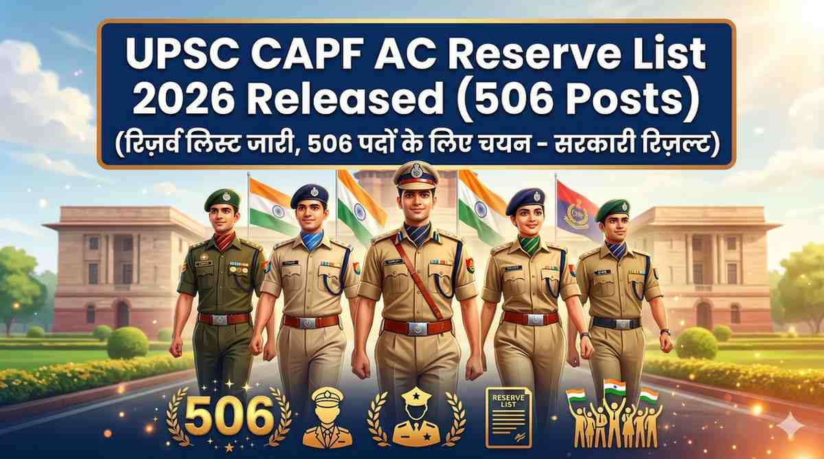 UPSC CAPF AC Reserve List 2026