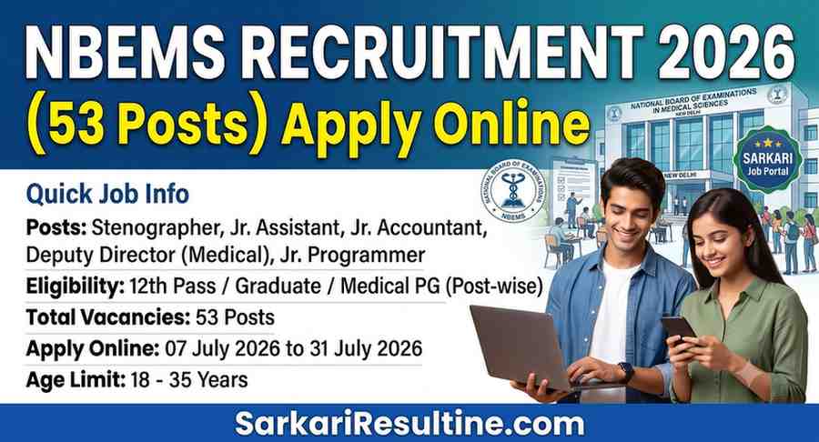 NBEMS Recruitment 2026 (53 Posts) Apply Online