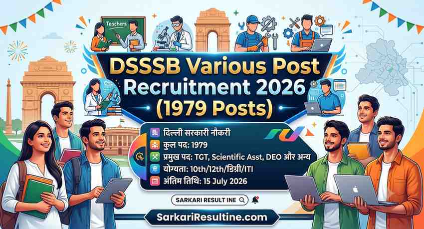 DSSSB Various Post Recruitment 2026