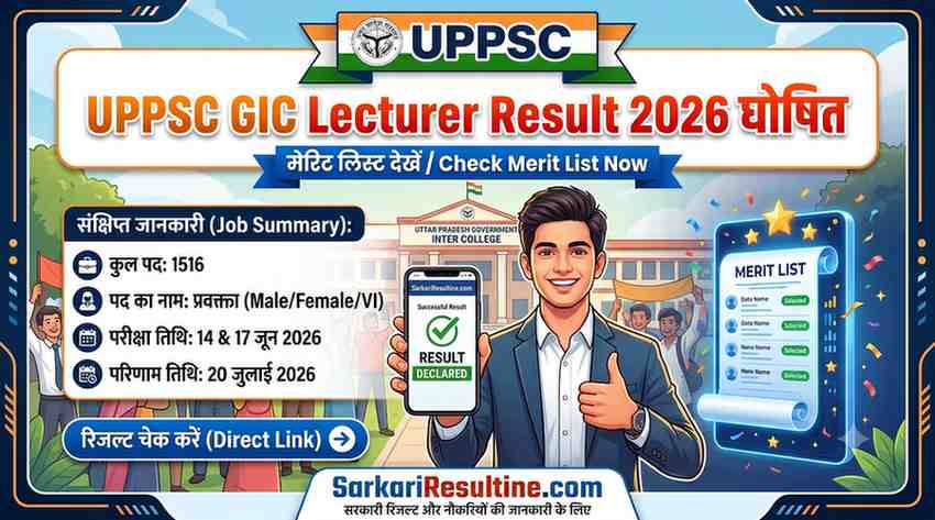 UPPSC GIC Lecturer Result 2026