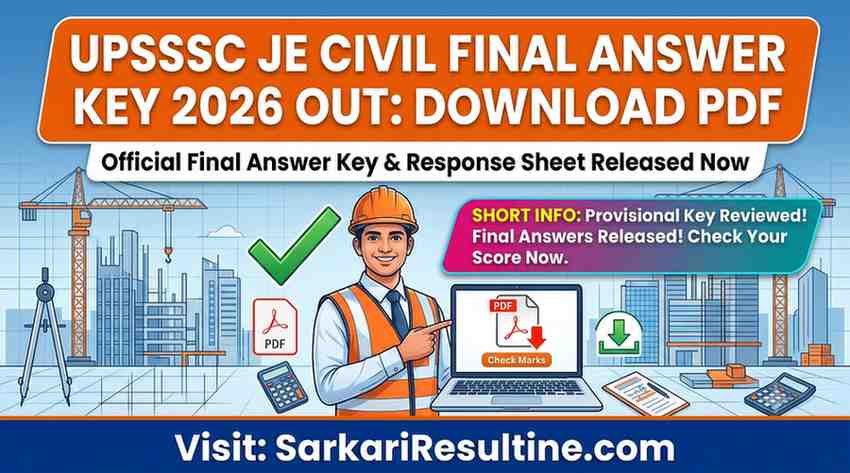 UPSSSC JE Civil Final Answer Key 2026 Out: Download PDF