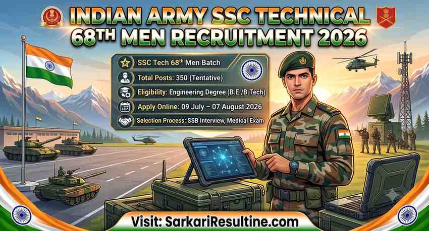 Indian Army SSC Technical 68th Men Recruitment