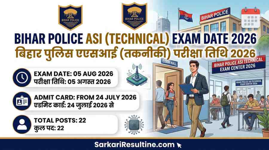 Bihar Police ASI Technical Exam Date 2026