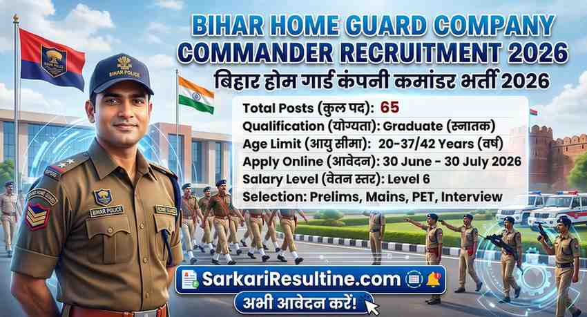 BPSSC Bihar Home Guard Company Commander Recruitment 2026