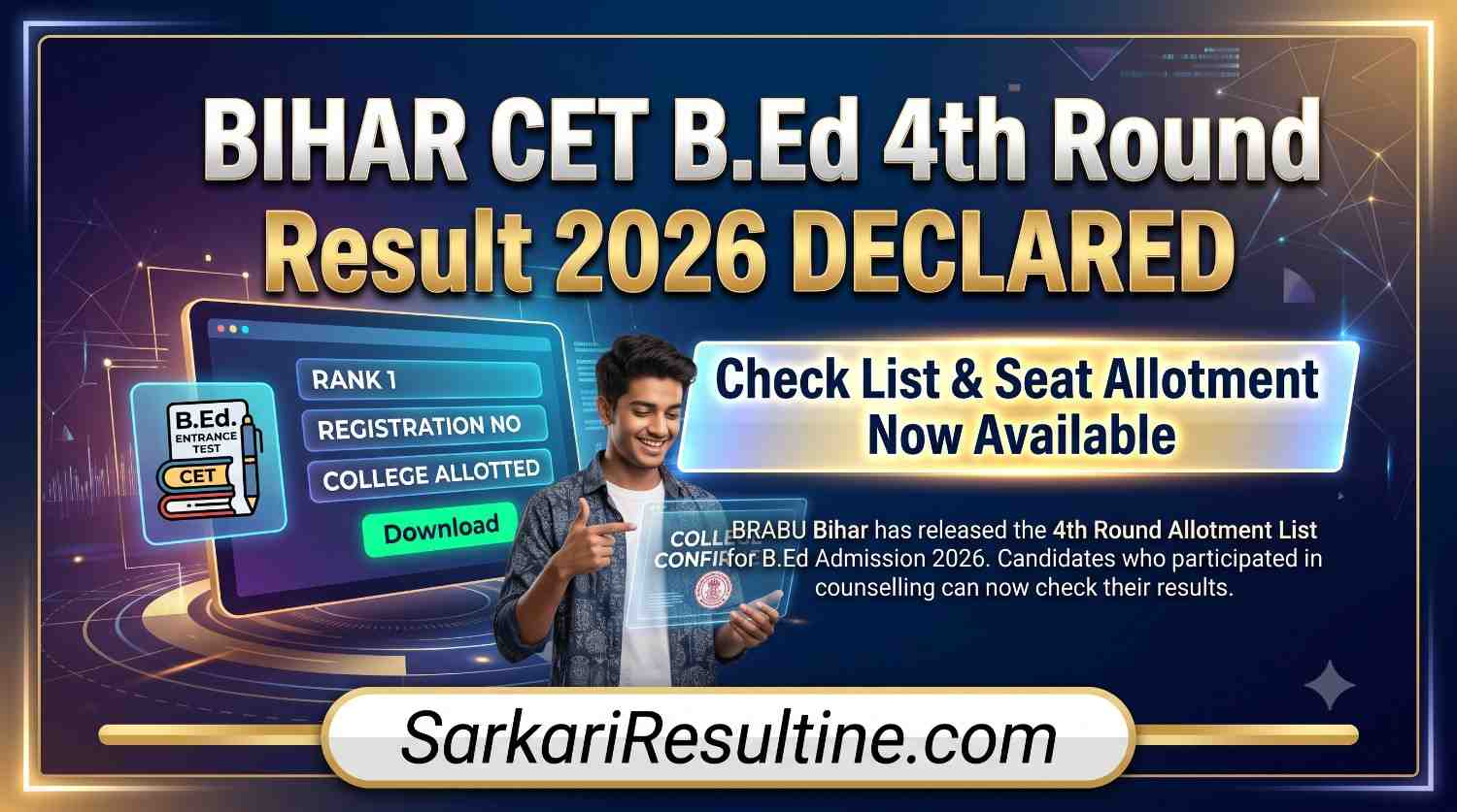 Bihar CET B.Ed 4th Round Result 2026