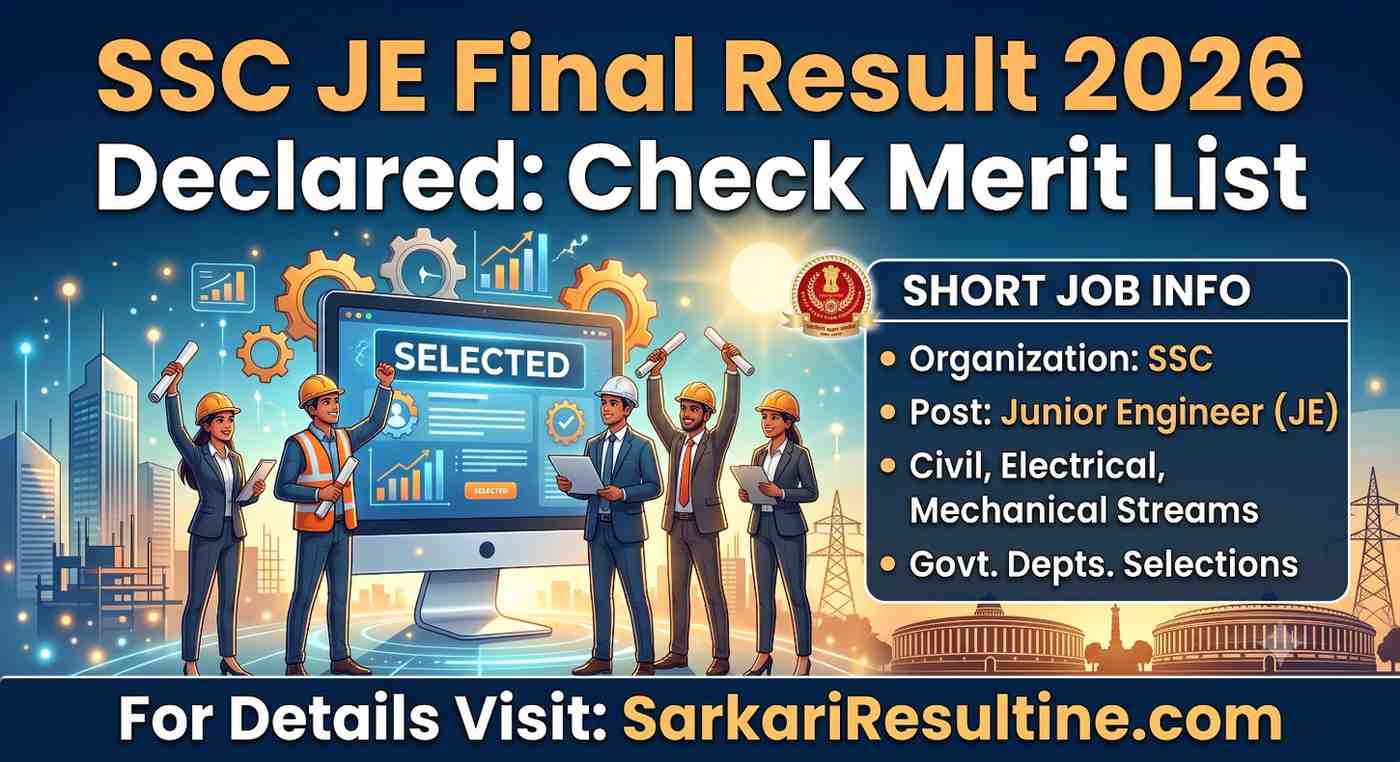 SSC JE Final Result 2026