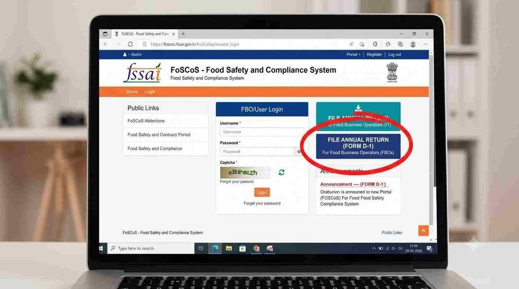 FSSAI Annual Return Form D-1 Online Portal]