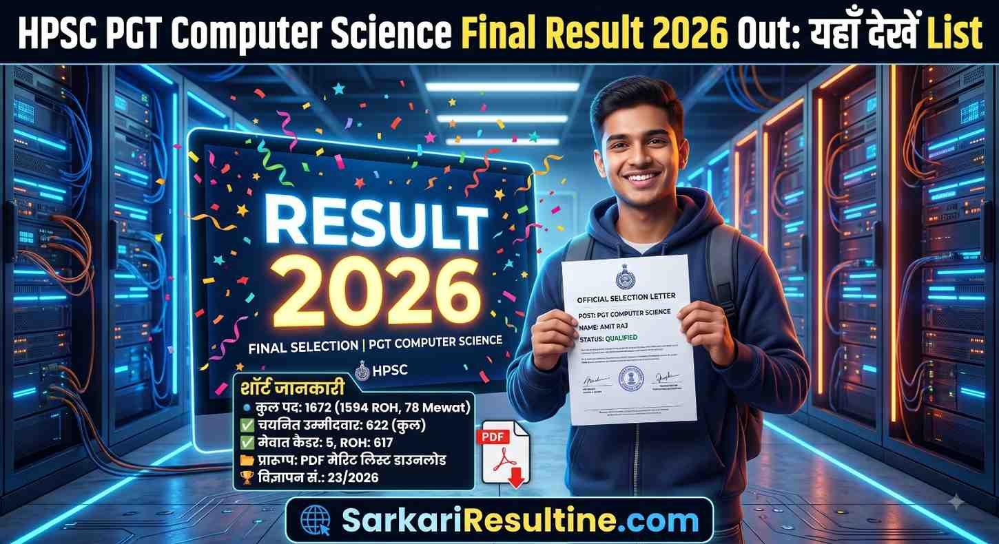 HPSC PGT Computer Science Final Result 2026