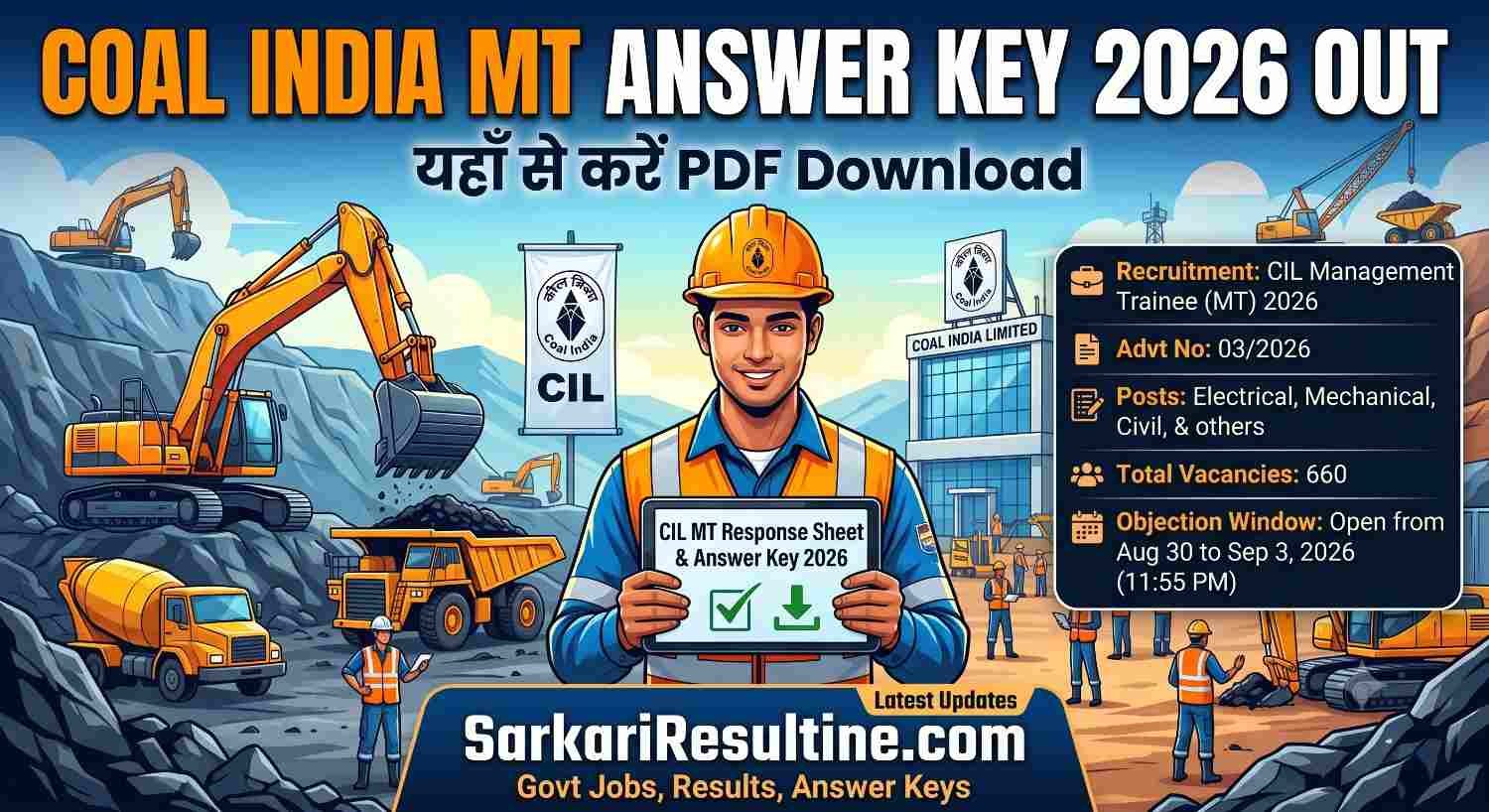 Coal India MT Answer Key 2026 Out