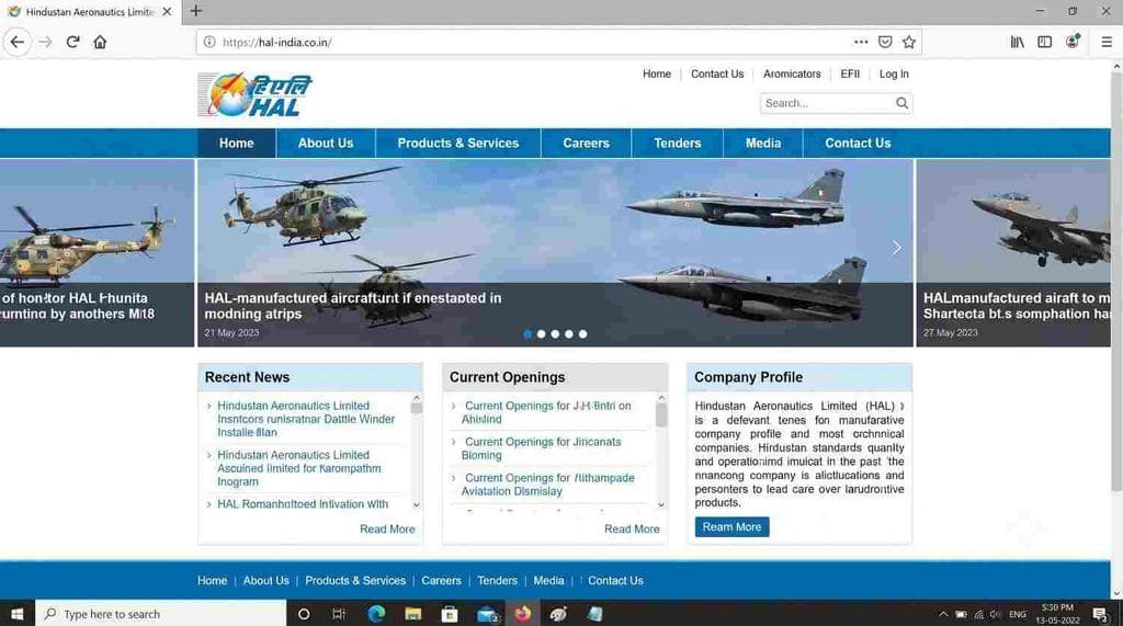 https://hal-india.co.in/ Offical website