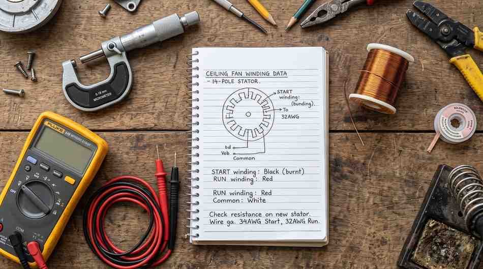  Required tools for Ceiling Fan Winding Data calculation]
