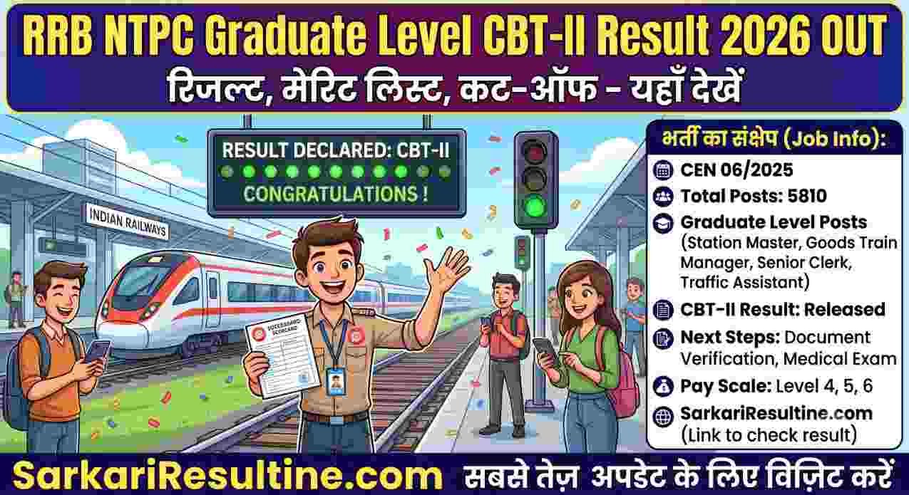 RRB NTPC Graduate Level CBT-II Result 2026
