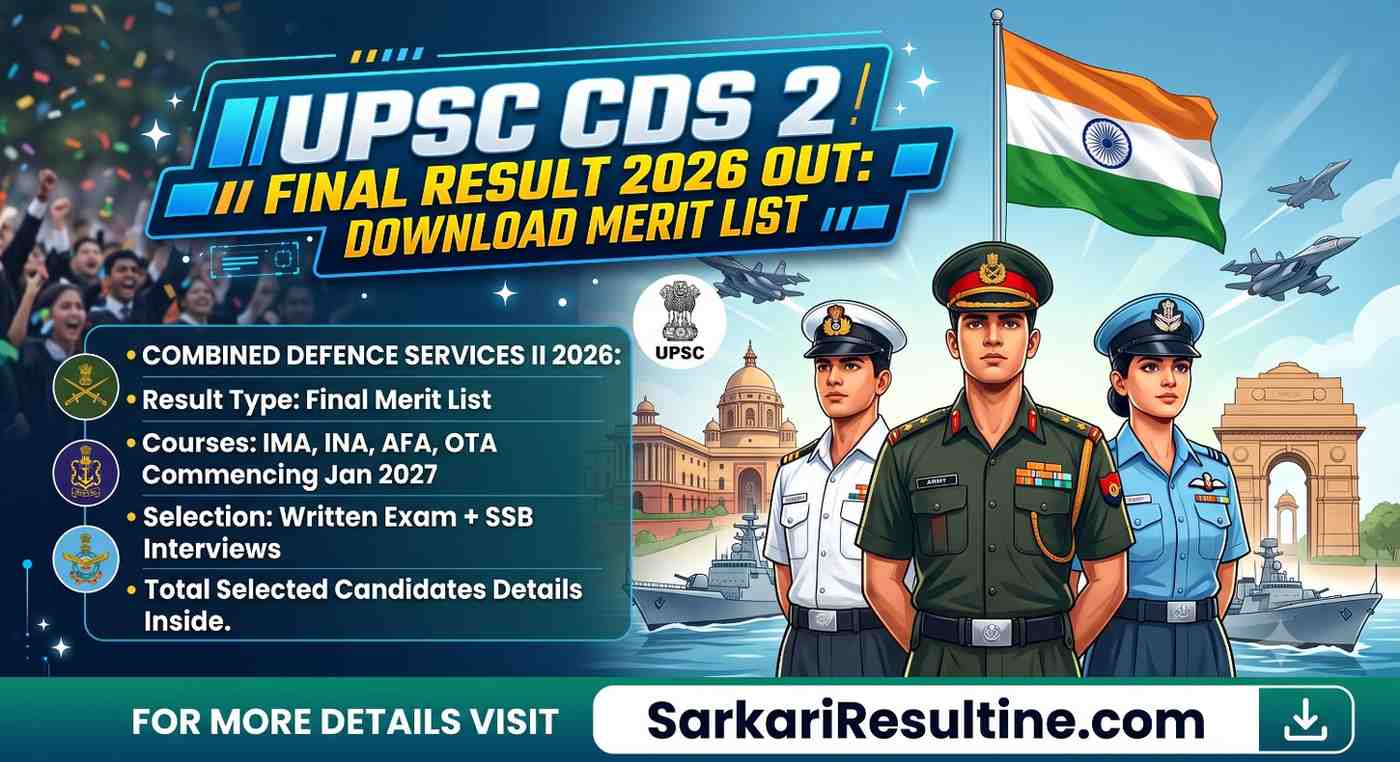 UPSC CDS 2 Final Result 2026 Out: Download Merit List