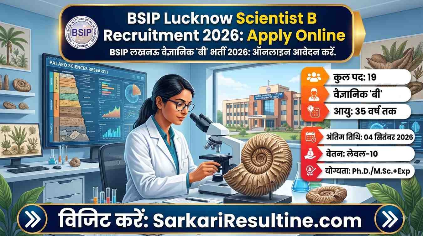 BSIP Lucknow Scientist B Recruitment 2026