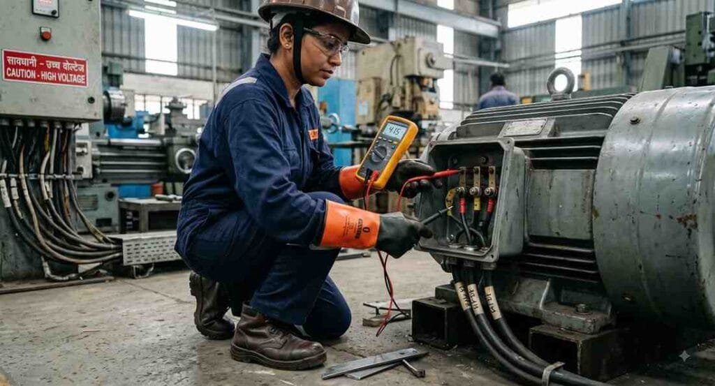 Electrical Safety and PPE for Motor Connection]