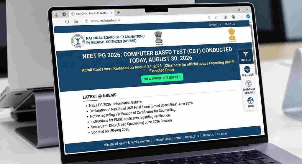 NEET PG 2026 Exam Date or Timetable out Offical website