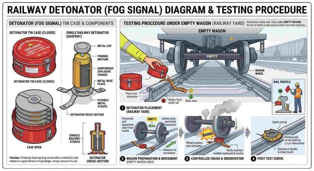 Railway Detonator testing and storage rules in Indian Railways