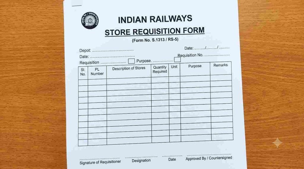 Railway RS-5 Store Requisition Form]