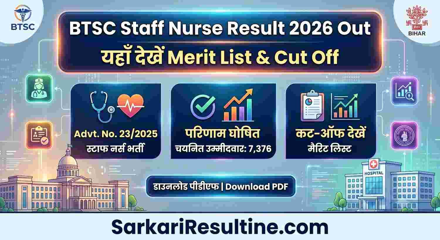 BTSC Staff Nurse Result 2026