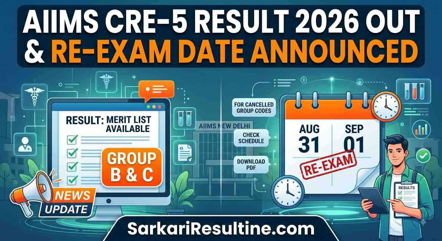 AIIMS CRE Group B C Result 2026