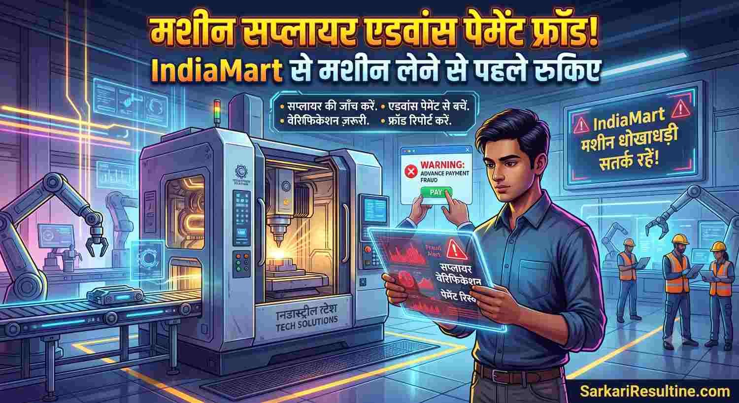 मशीन सप्लायर एडवांस पेमेंट फ्रॉड