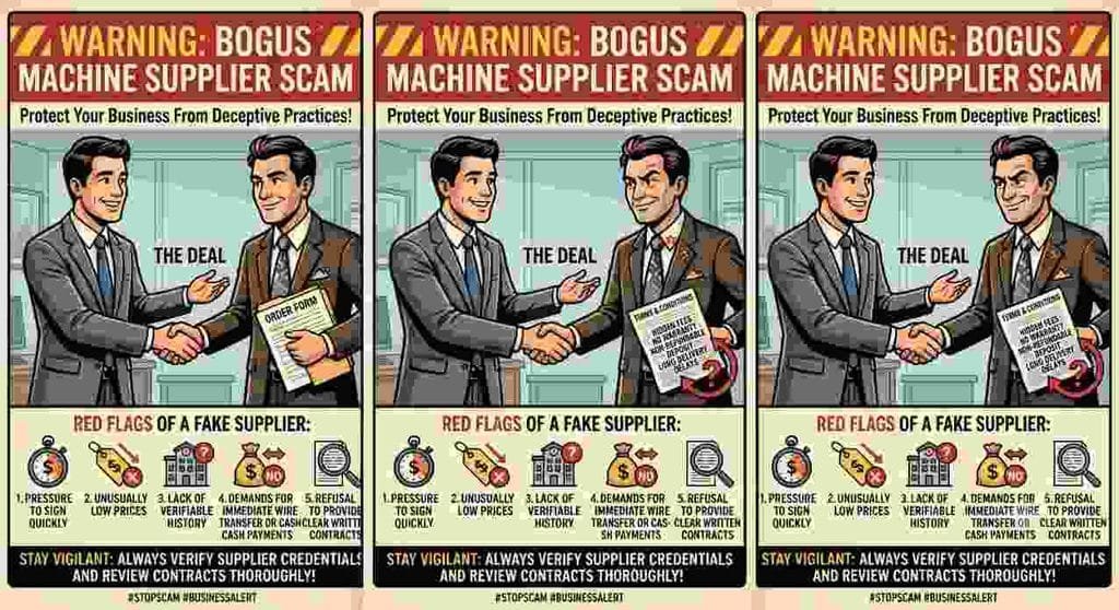 Machine Supplier Fraud and Buyback Scam]