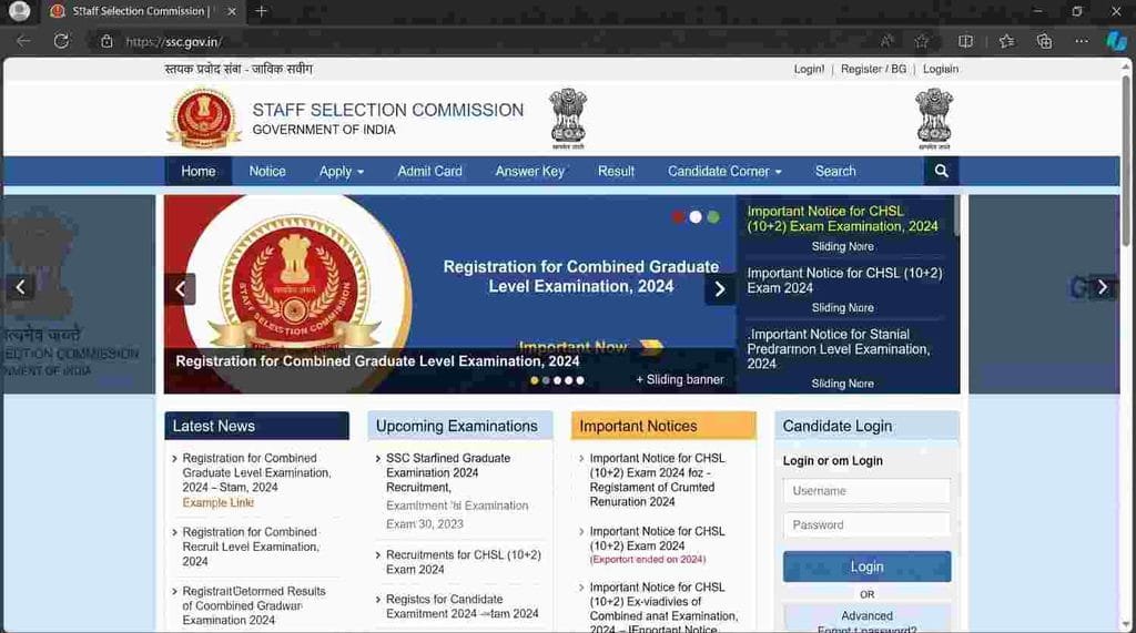 SSC CPO SI CAPF Recruitment 2026 Offical website