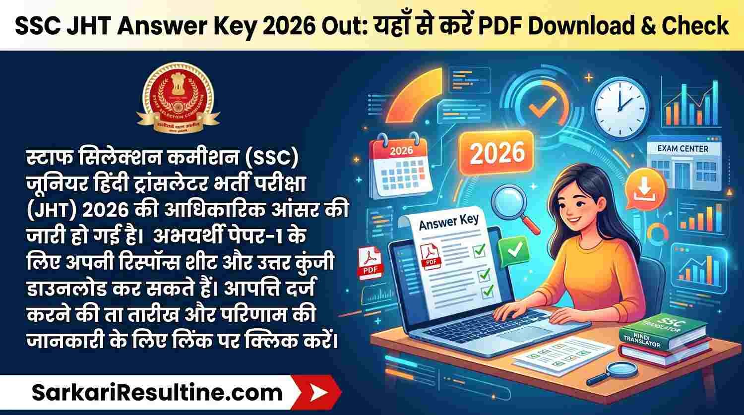 SSC JHT Answer Key 2026