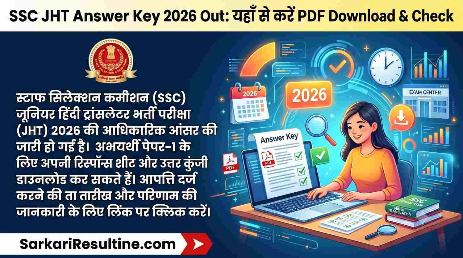 SSC JHT Answer Key 2026