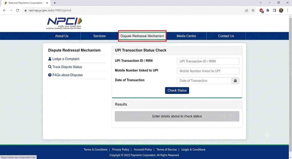UPI Wrong Transfer Money Recovery NPCI Portal