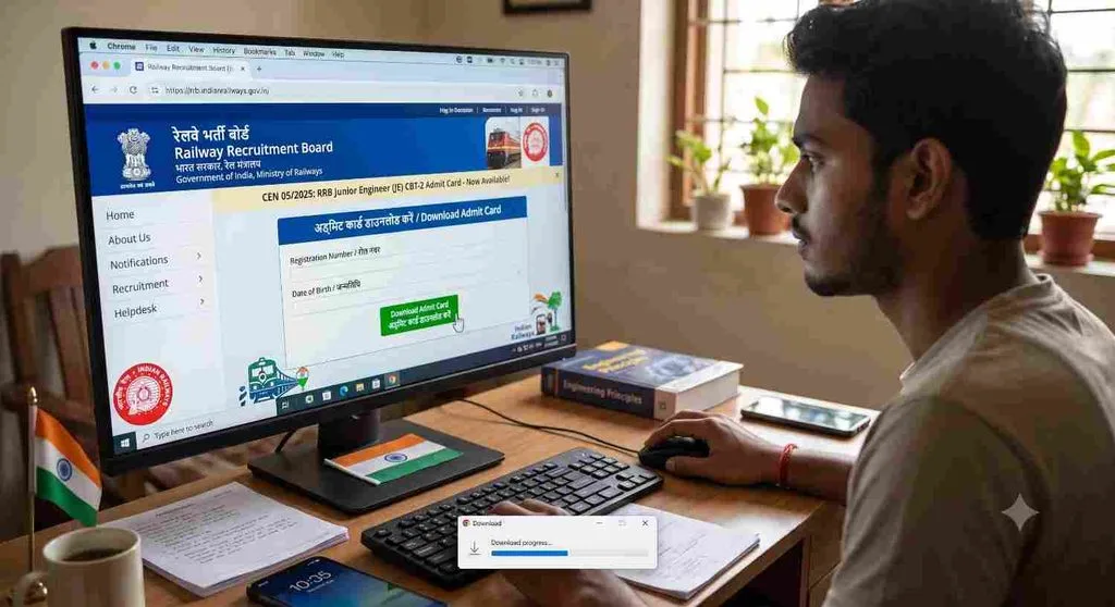 admit card download RRB JE CBT 2 Result 2026