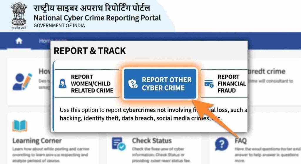 Register cyber fraud complaint on 1930 portal]