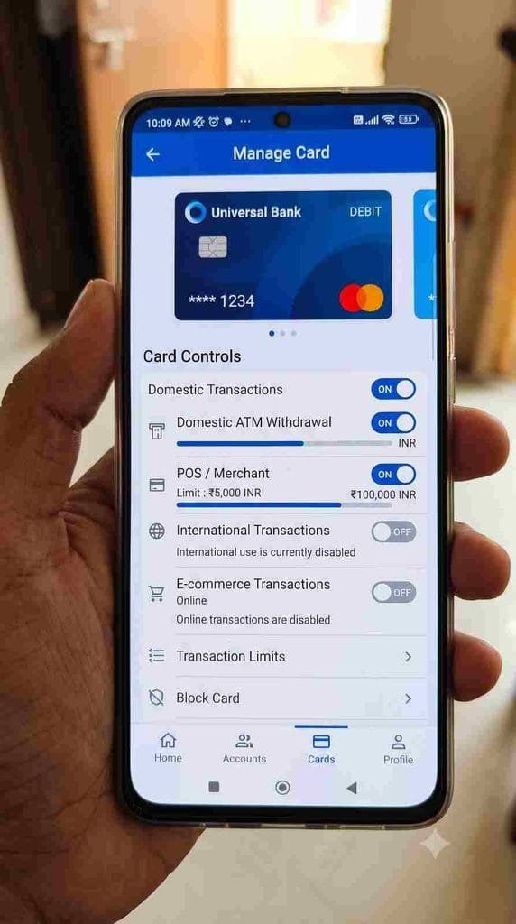 Bank App Card Control Settings for Cyber Fraud Prevention