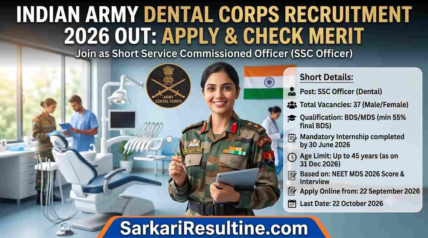 Indian Army Dental Corps Recruitment 2026