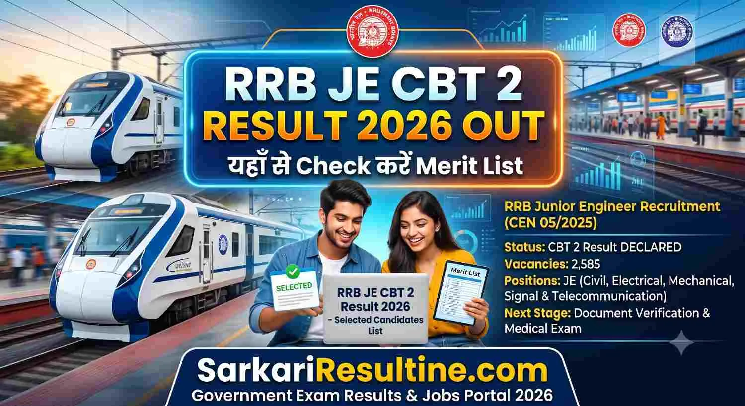 RRB JE CBT 2 Result 2026