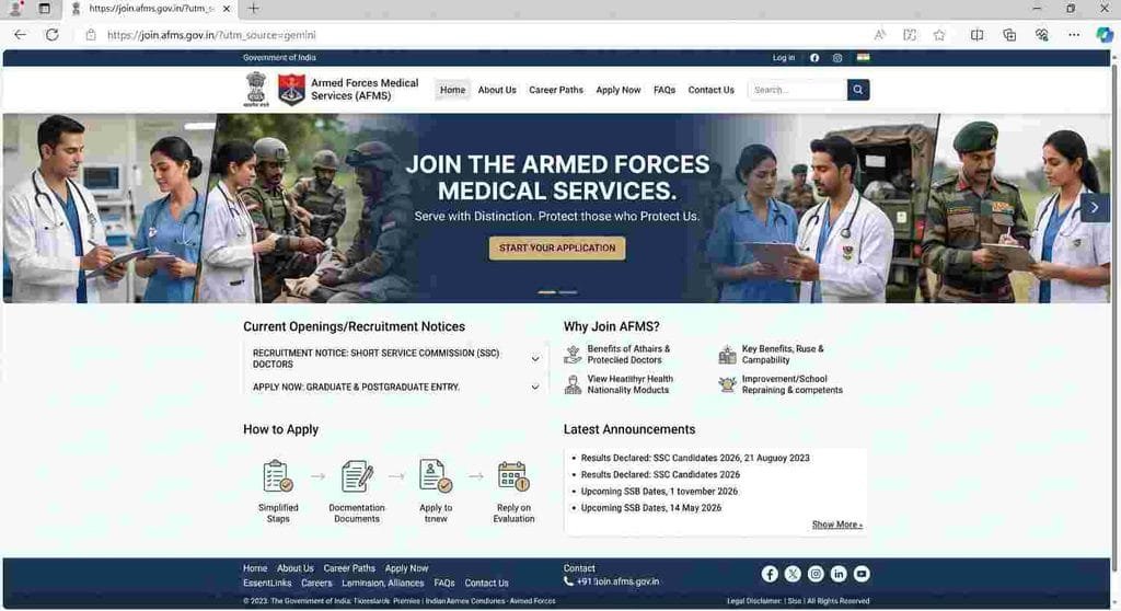 offical websiteIndian Army Dental Corps Recruitment 2026