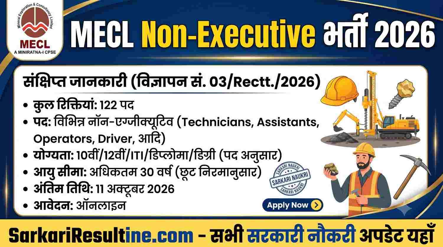 MECL Non-Executive Recruitment 2026