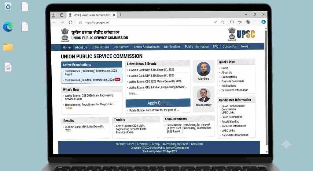 Upsc nda 2 admit card 2026 official website