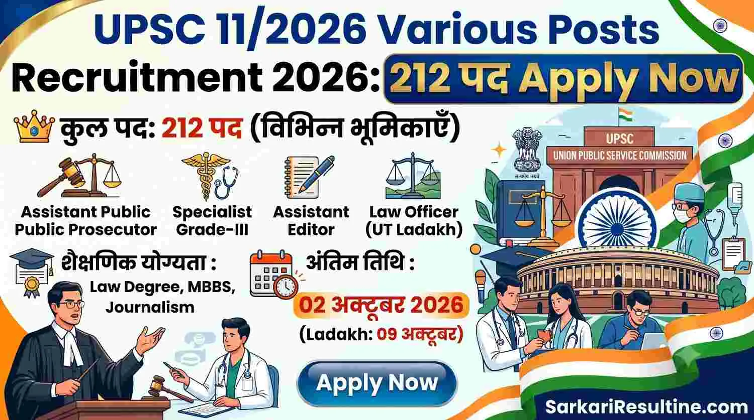 UPSC 11/2026 Various Posts Recruitment 2026
