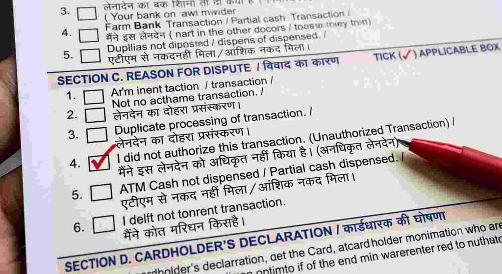 How to fill credit card chargeback dispute form]