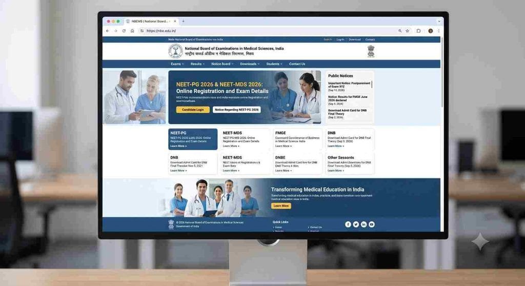 Offical website for NEET PG 2026 Answer Key