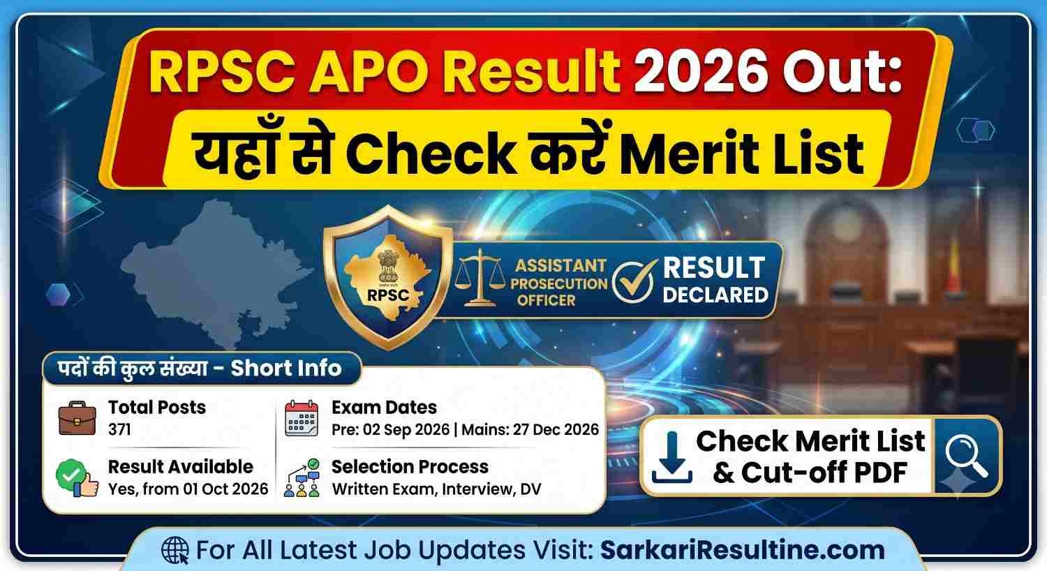 : RPSC APO Result 2026