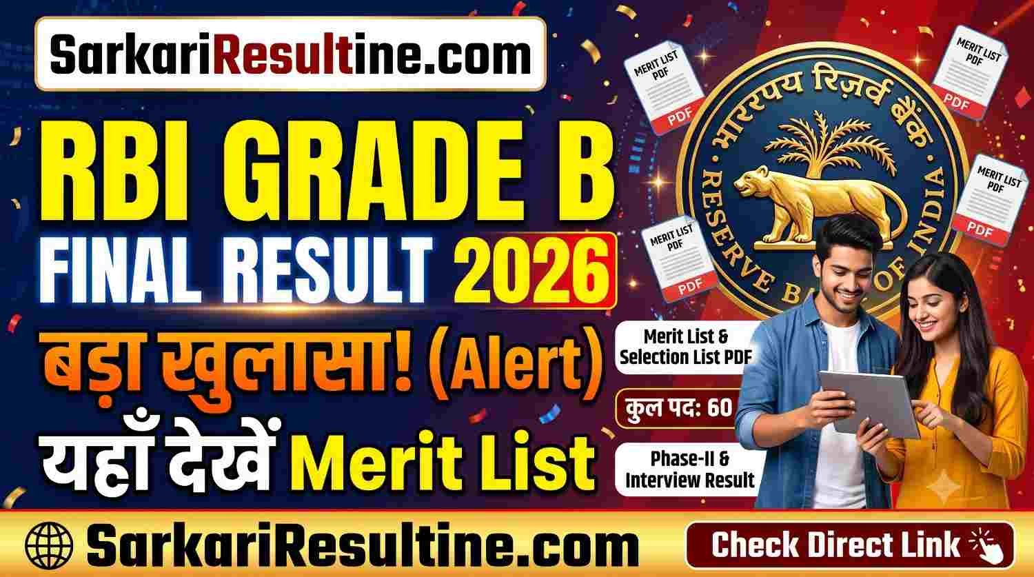 RBI Grade B Final Result 2026: