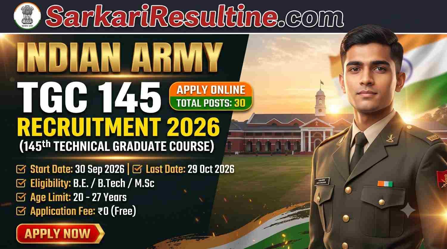 Indian Army TGC 145 Recruitment 2026