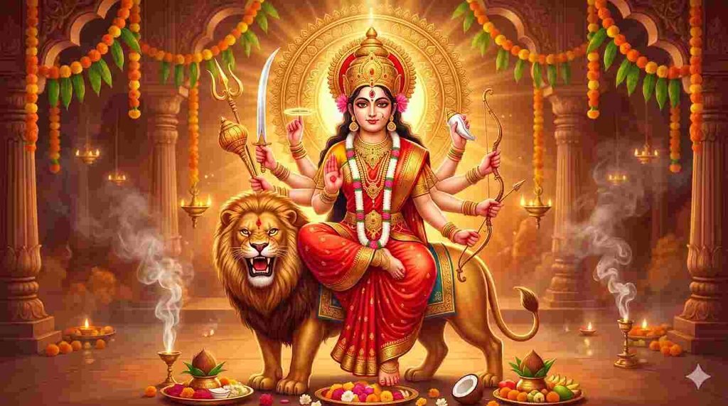 Durga Ashtami 2026 with maa Durga image